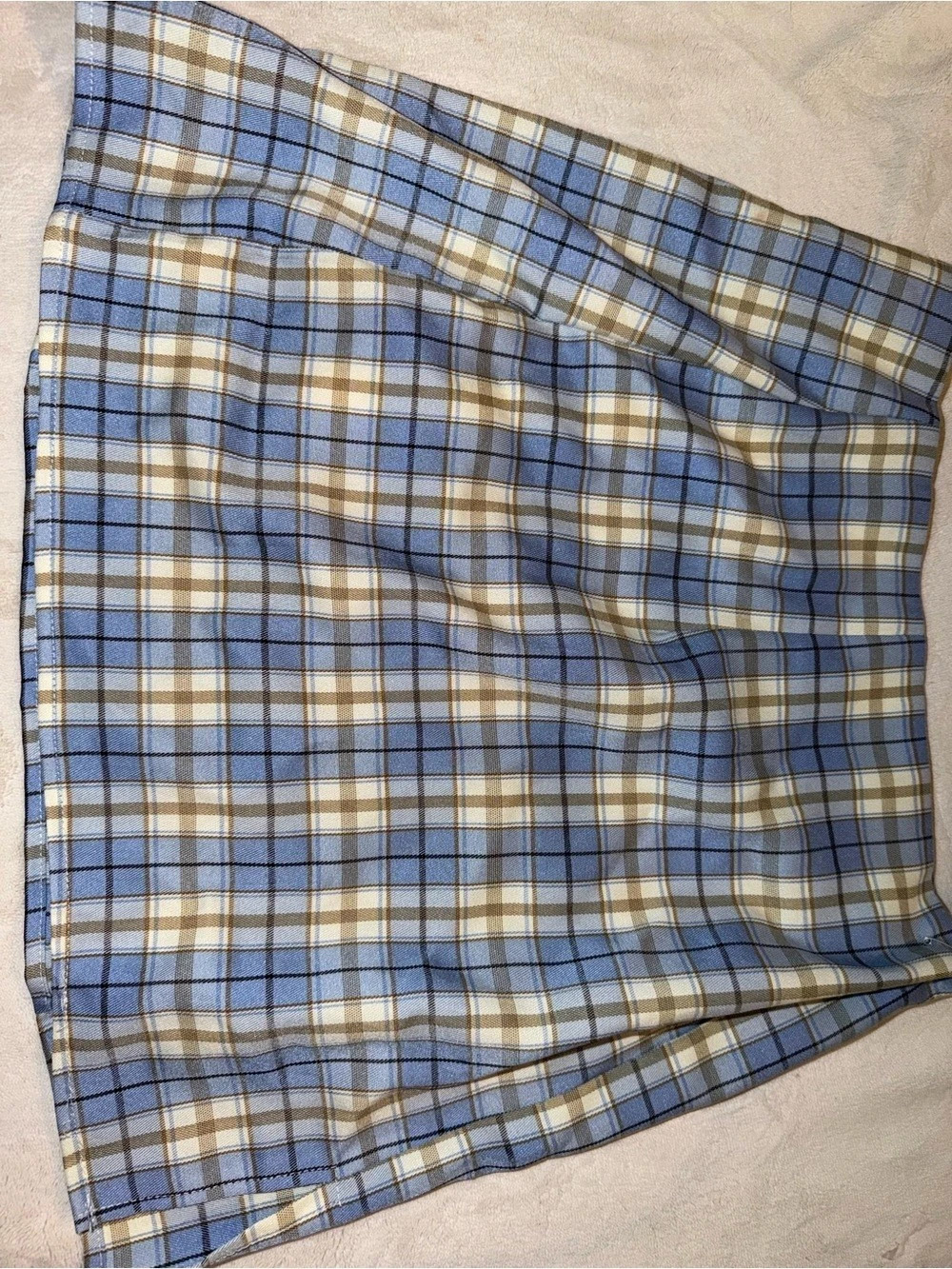 Plaid Mini Skirt Blue & White